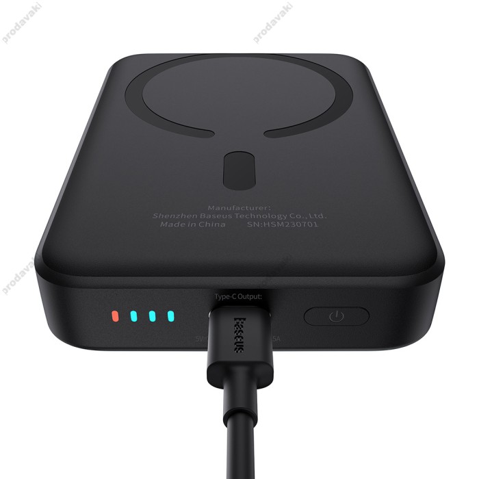 Повербанк портативний акумулятор Power bank Baseus Magnetic Mini Air MagSafe магнітний 20W 10000 mAh Black