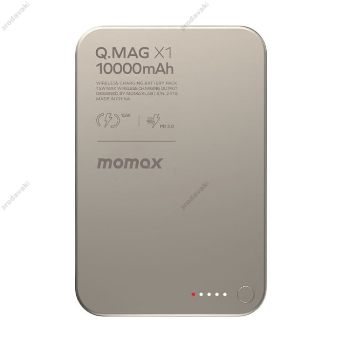 Повербанк портативний акумулятор Power bank Momax Q.Mag X1 MagSafe магнітний 10000 mAh Titanium
