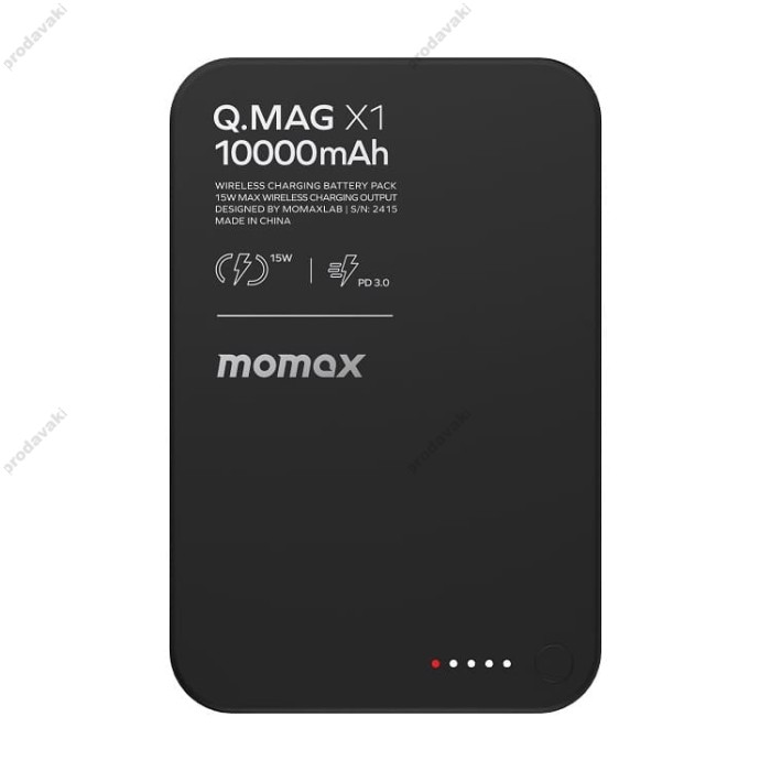 Повербанк портативний акумулятор Power bank Momax Q.Mag X1 MagSafe магнітний 10000 mAh Black