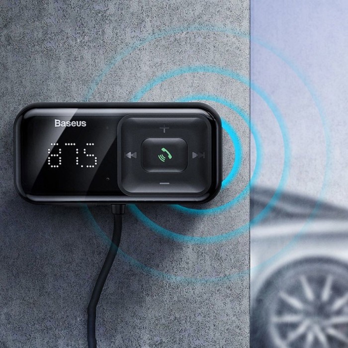 FM - трансмітер Baseus S-16 Wireless MP3 Car Charger AUX, MP3, TF-card Black (CCTM-E01)