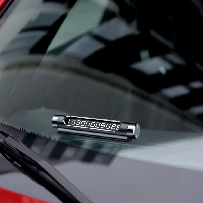 Автовізитка тимчасова карта паркування BASEUS Metal Temporary Parking number Card Black (ACNUM-01)