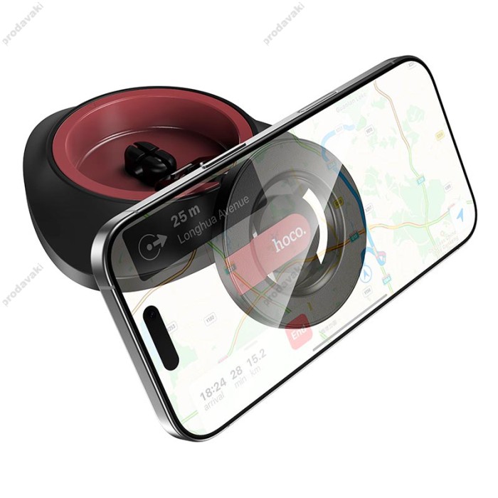 Автомобільний тримач Hoco H90 Tower folding ring magnetic car holder (dashboard) Black