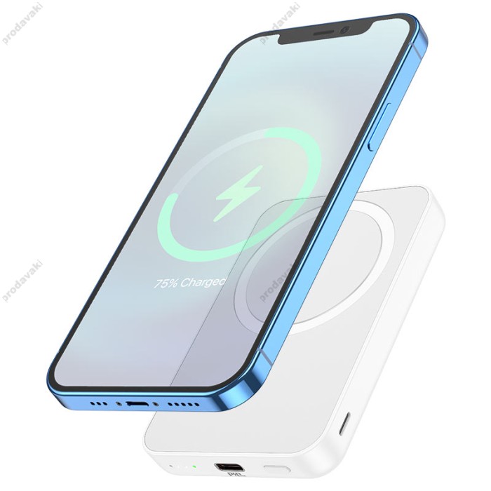 Повербанк портативний акумулятор Power bank Hoco J109 Easy PD20W MagSafe fast charging 5000 mAh White