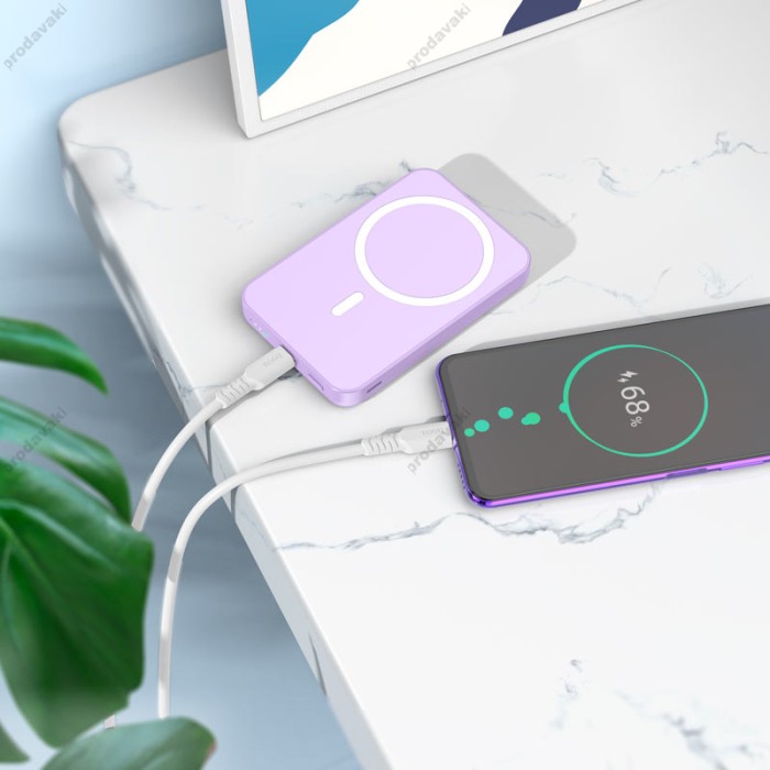 Повербанк портативний акумулятор Power bank Hoco J109 Easy PD20W MagSafe fast charging 5000 mAh Purple