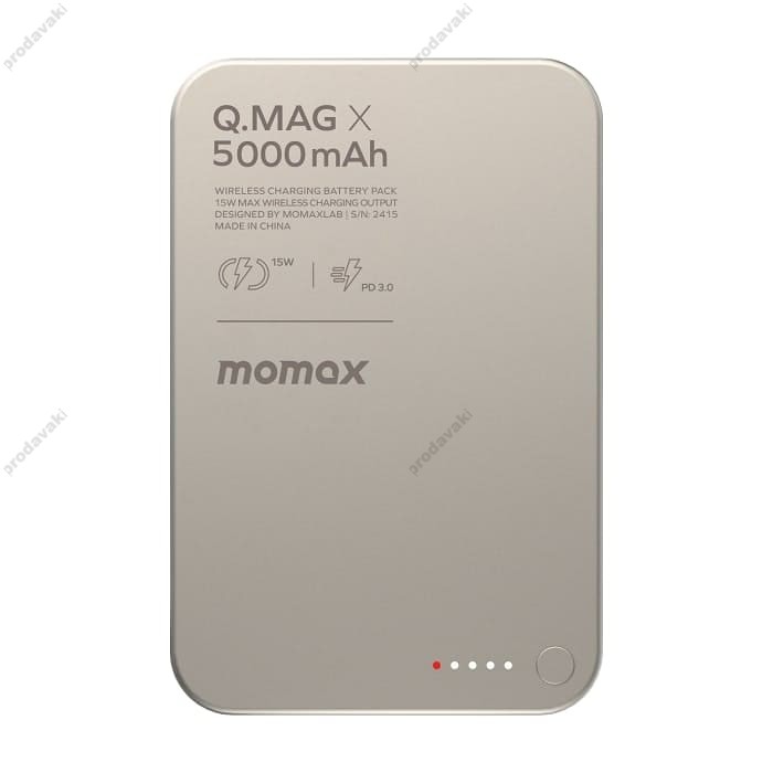 Повербанк портативний акумулятор Power bank Momax Q.Mag X MagSafe магнітний 5000 mAh Titanium