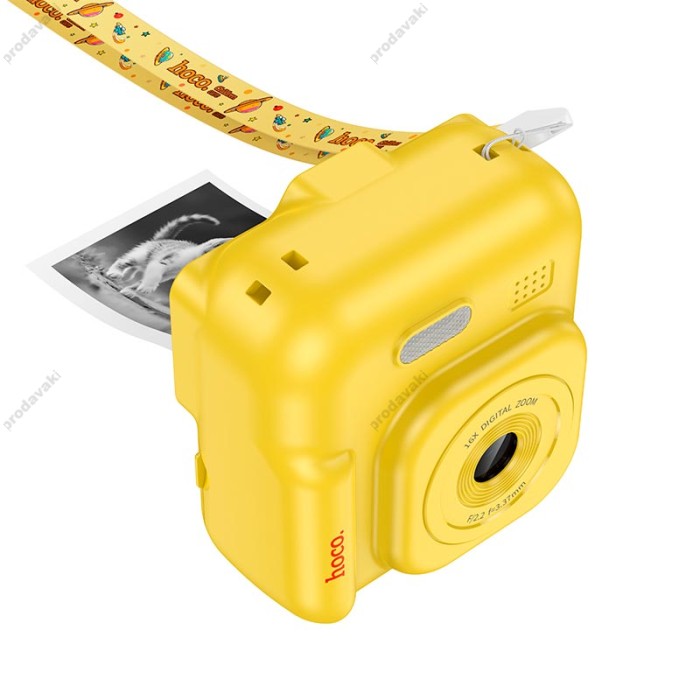Фотоапарат дитячий з друком HOCO DV211 Dual camera children printing camera 1080p video Yellow