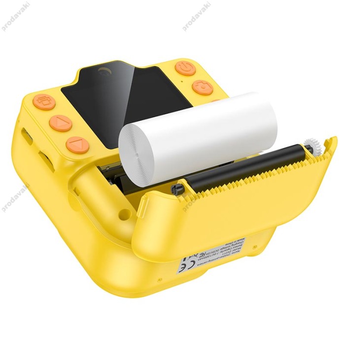 Фотоапарат дитячий з друком HOCO DV211 Dual camera children printing camera 1080p video Yellow