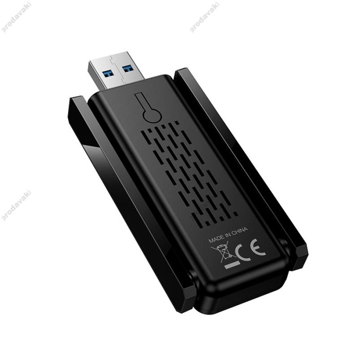 Роутер маршрутизатор Hoco HI34 external dual antenna wireless network card WiFi6 2.4G/5G 600Mbs Black