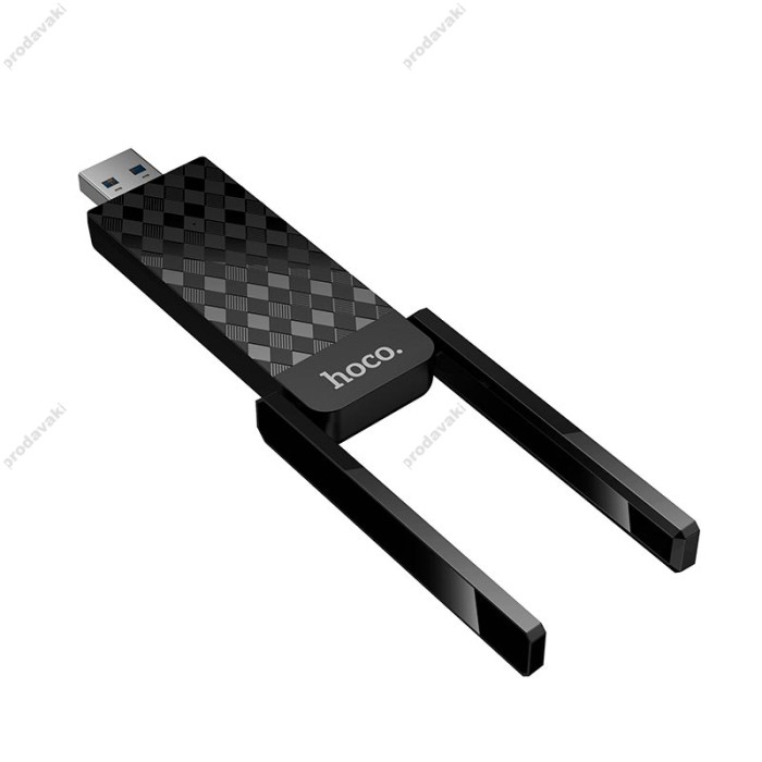 Роутер маршрутизатор Hoco HI34 external dual antenna wireless network card WiFi6 2.4G/5G 600Mbs Black