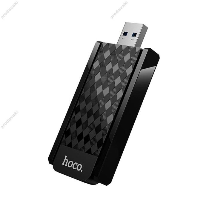Роутер маршрутизатор Hoco HI34 external dual antenna wireless network card WiFi6 2.4G/5G 600Mbs Black