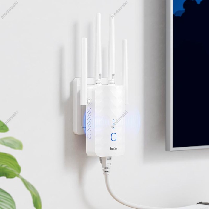 WIFI підсилювач ретранслятор репітер Hoco HI35 WIFI Repeater WiFi4 300Mbs White