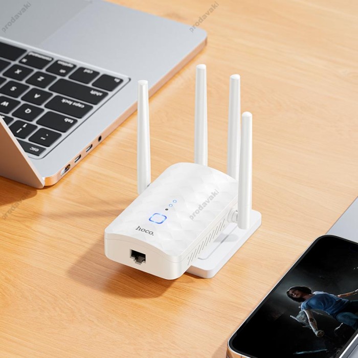 WIFI підсилювач ретранслятор репітер Hoco HI35 WIFI Repeater WiFi4 300Mbs White