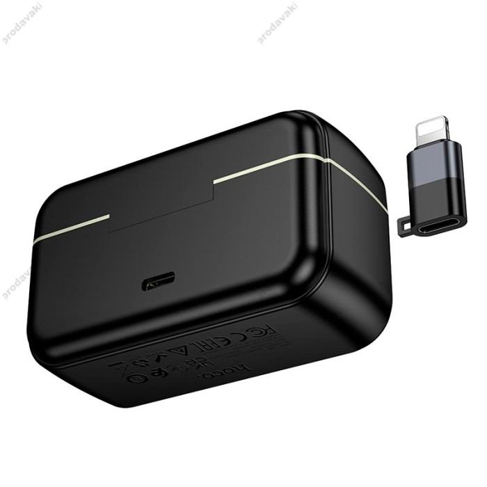 Бездротовий мікрофон Hoco L22 Bright 2-in-1 Lightning / Type-C Black