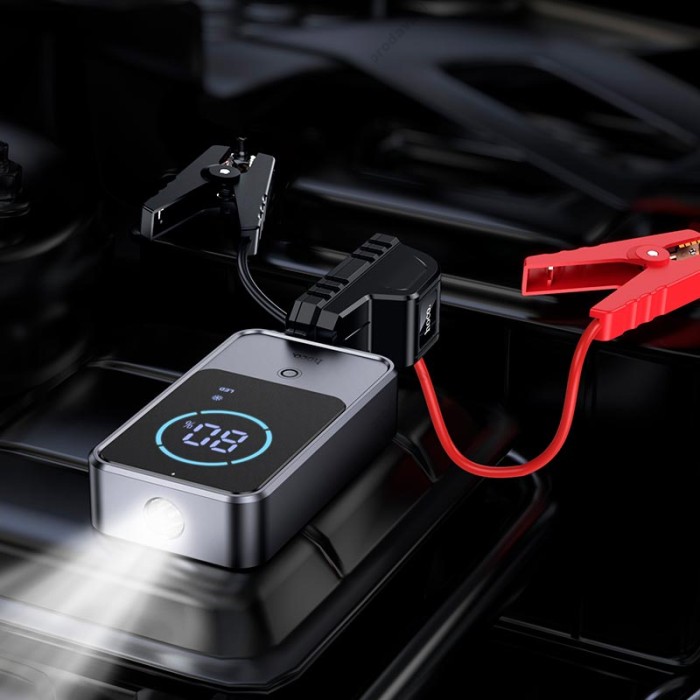 Пусковий зарядний пристрій бустер Hoco QS7 Source smart emergency Car JAMP піковий 800A 10000 mAh Grey