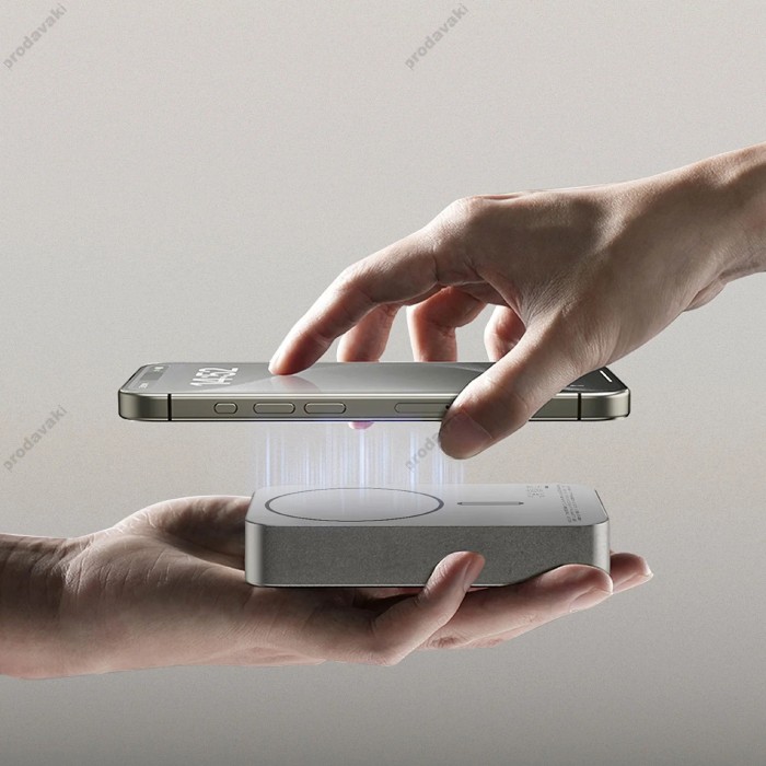 Повербанк портативний акумулятор Power bank Momax Q.Mag X2 MagSafe магнітний 20000 mAh Titanium