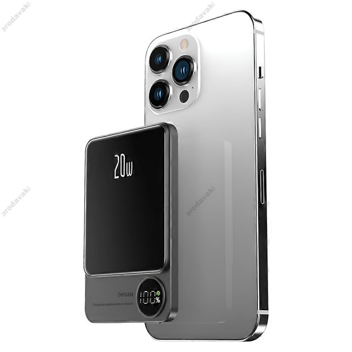 Повербанк портативний акумулятор Power bank CH Q9 MagSafe 20W 5000 mAh Grey