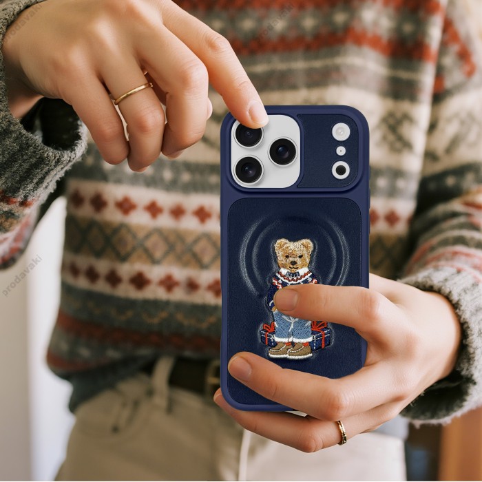 Чохол Zuck Bear Aristo Leather Case with Magsafe iPhone 17 Pro Max Navy