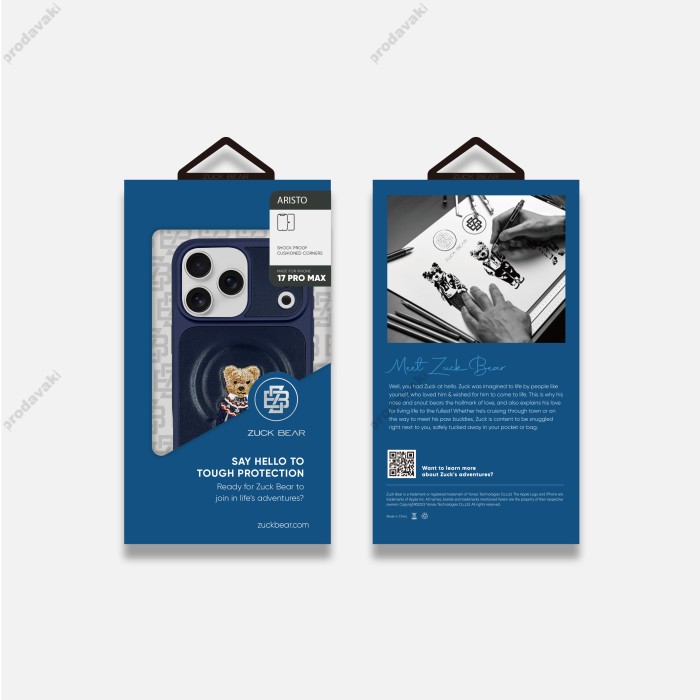 Чохол Zuck Bear Aristo Leather Case with Magsafe iPhone 17 Pro Max Navy