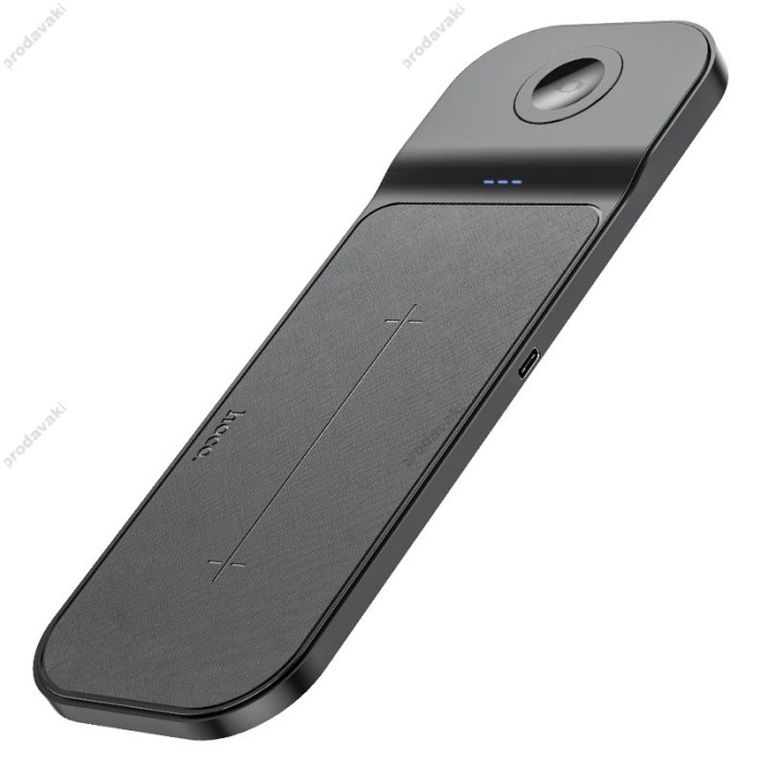 Бездротовий зарядний пристрій HOCO CQ5 Step 3-in-1 wireless fast charger (iWatch) Black
