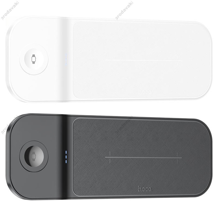 Бездротовий зарядний пристрій HOCO CQ5 Step 3-in-1 wireless fast charger (iWatch) White