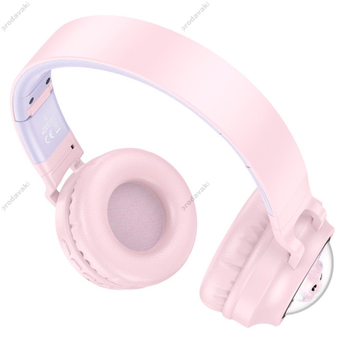 Бездротові Bluetooth навушники HOCO W50 Cute fun headphones BT 5.3 Pink