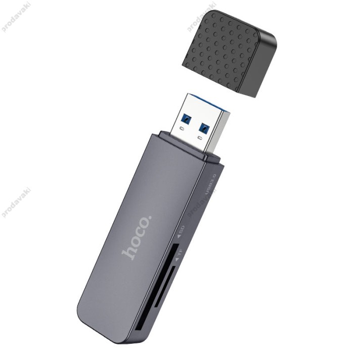 Кардрідер HOCO HB45 Spirit 2в1 SD/TF USB 3.0 card reader Grey