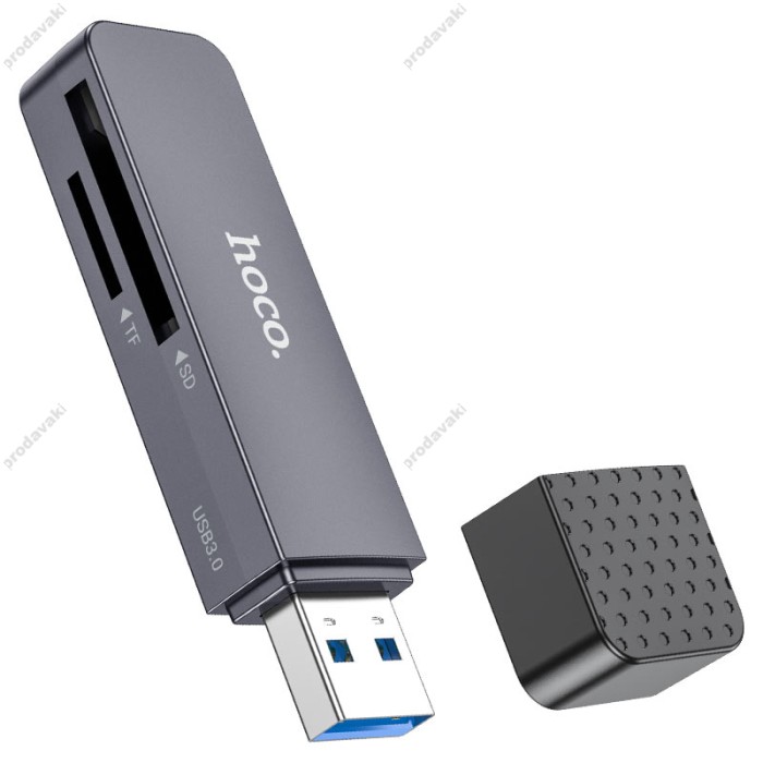 Кардрідер HOCO HB45 Spirit 2в1 SD/TF USB 3.0 card reader Grey