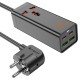 Мережевий подовжувач фільтр HOCO AC10A Barry PD65W GaN (2C2A with 1 socket) desktop charger (EU) Black