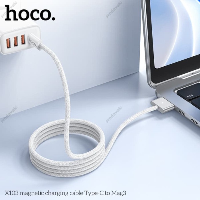 PD Кабель HOCO X103 magnetic charging cable Type-C to Mag3 140W / 2m. White