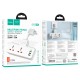 Мережевий подовжувач фільтр HOCO AC12A Reise 2-position expansion socket (PD30W/1C3A) (EU) White