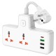 Мережевий подовжувач фільтр HOCO AC12A Reise 2-position expansion socket (PD30W/1C3A) (EU) Black