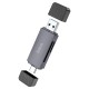 Кардрідер HOCO HB45 Spirit 2в1 SD/TF USB/Type-C 2.0 card reader Grey