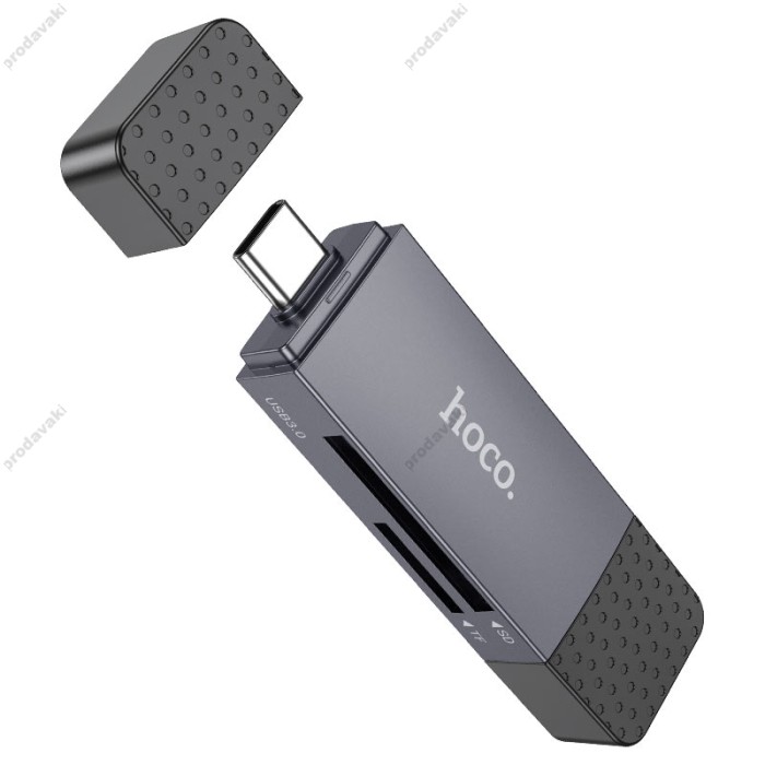 Кардрідер HOCO HB45 Spirit 2в1 SD/TF USB/Type-C 2.0 card reader Grey