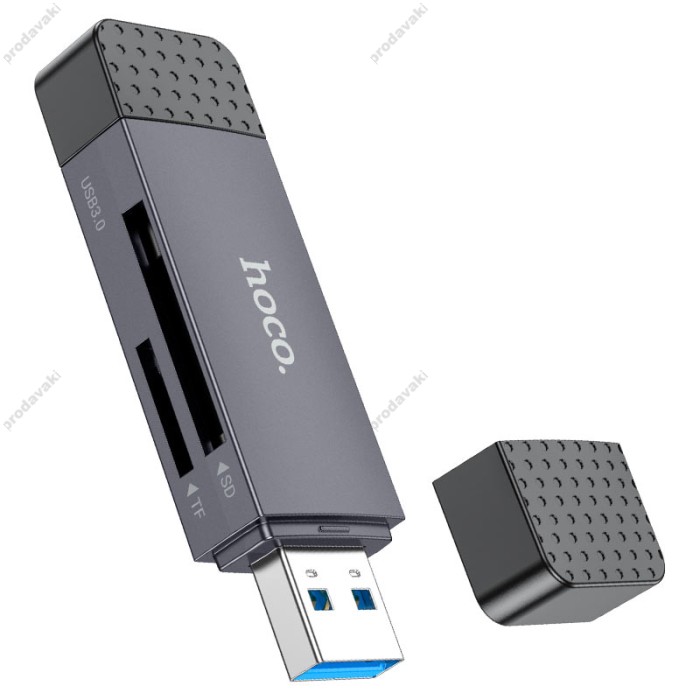 Кардрідер HOCO HB45 Spirit 2в1 SD/TF USB/Type-C 2.0 card reader Grey