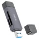 Кардрідер HOCO HB45 Spirit 2в1 SD/TF USB/Type-C 2.0 card reader Grey
