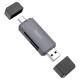 Кардрідер HOCO HB45 Spirit 2в1 SD/TF USB/Type-C 2.0 card reader Grey