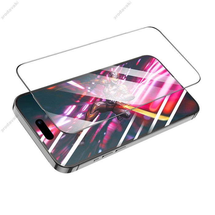 Захисне скло HOCO A34 9D Large Arc dustproof for iPhone 15 Pro Max Black