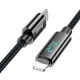 PD Кабель HOCO U125 Benefit PD charging data cable with display iP Lightning 1,2m. Black