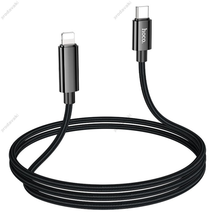 PD Кабель HOCO U125 Benefit PD charging data cable with display iP Lightning 1,2m. Black