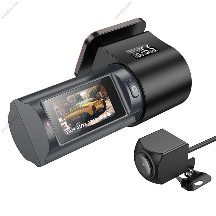 Відеореєстратор HOCO DV8 2K display hidden driving recorder (with rear camera) Wi-Fi Black