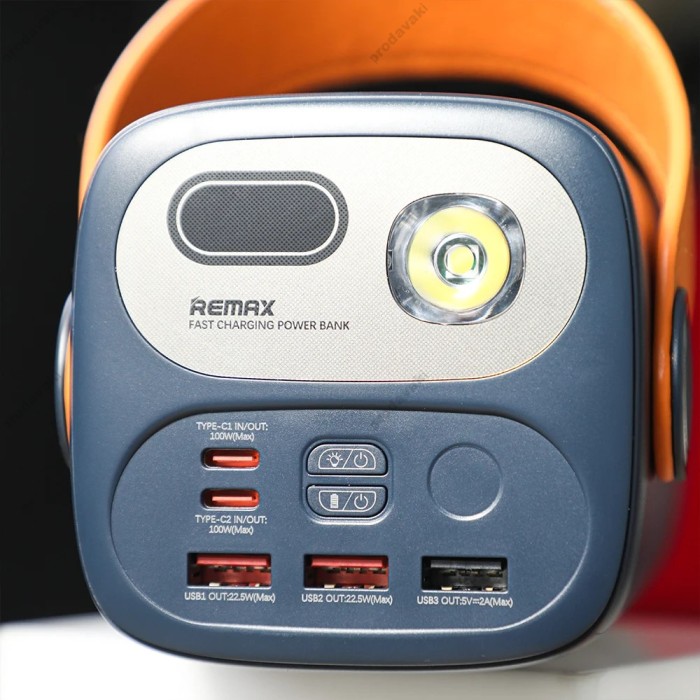 Повербанк портативний акумулятор Power bank Remax RPP-100 Gutitan 100W + 22.5W 60000 mAh Blue