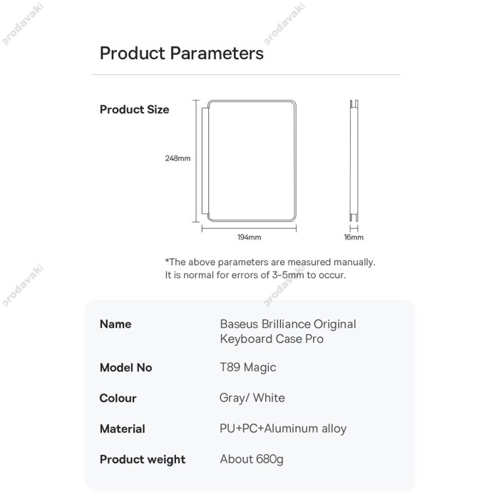 Клавіатура BASEUS Brilliance Keyboard Case Pro для iPad Pro 11" / 10.9" (2018/2020/2021) / iPad Air4 / Air5 (ARJK000213)