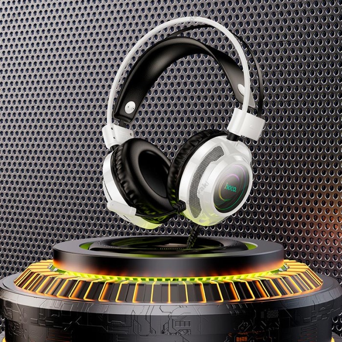 Провідні навушники HOCO W110 Resource gaming headphones USB+AUX White