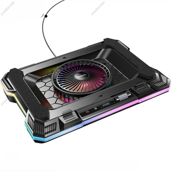 Підставка для ноутбука та MacBook Hoco DH20 Monnlight RGB notebook cooling holder 10RGB Black