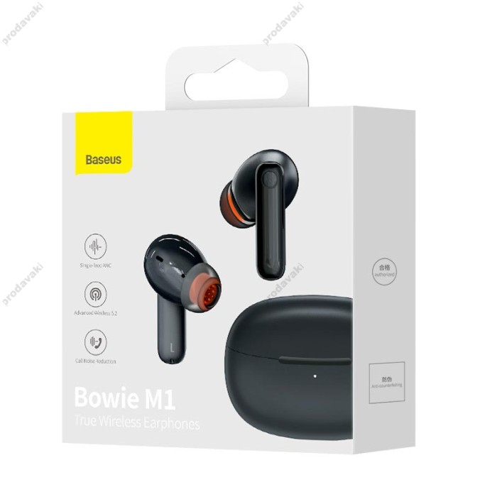 Бездротові Bluetooth навушники Baseus Bowie M1 True Wireless Earphones BT 5.2 Black NGTW270101