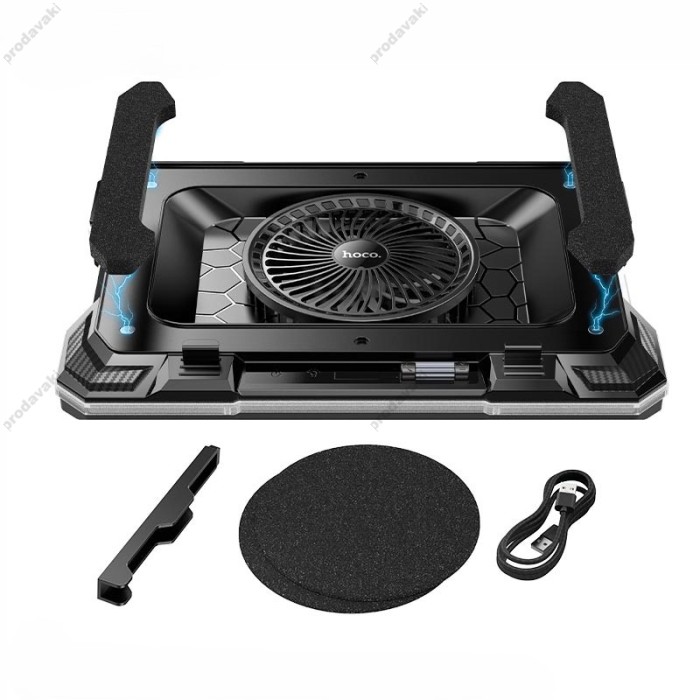 Підставка для ноутбука та MacBook Hoco DH20 Monnlight RGB notebook cooling holder 10RGB Black