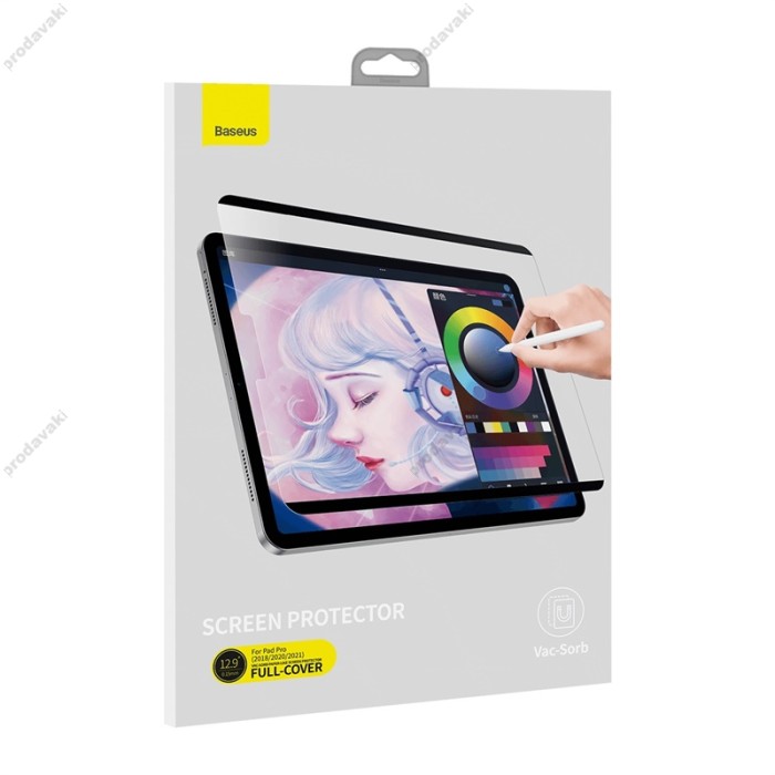 Захисна плівка з ефектом паперу BASEUS 0.15 mm Full-cover Vac-Sorb Paper-like Screen Protector For Pad Pro 12.9-inch (2018/2020/2021) (SGZM020402)