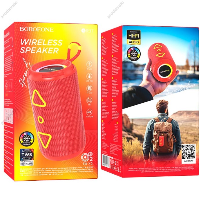 Портативна колонка Bluetooth Borofone BR37 Noble sports speaker 10W Red