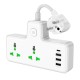 Подовжувач мережевий фільтр HOCO AC11A Voyage 2-position expansion socket 3USB/Type-C 10A white