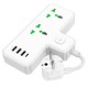 Подовжувач мережевий фільтр HOCO AC11A Voyage 2-position expansion socket 3USB/Type-C 10A white